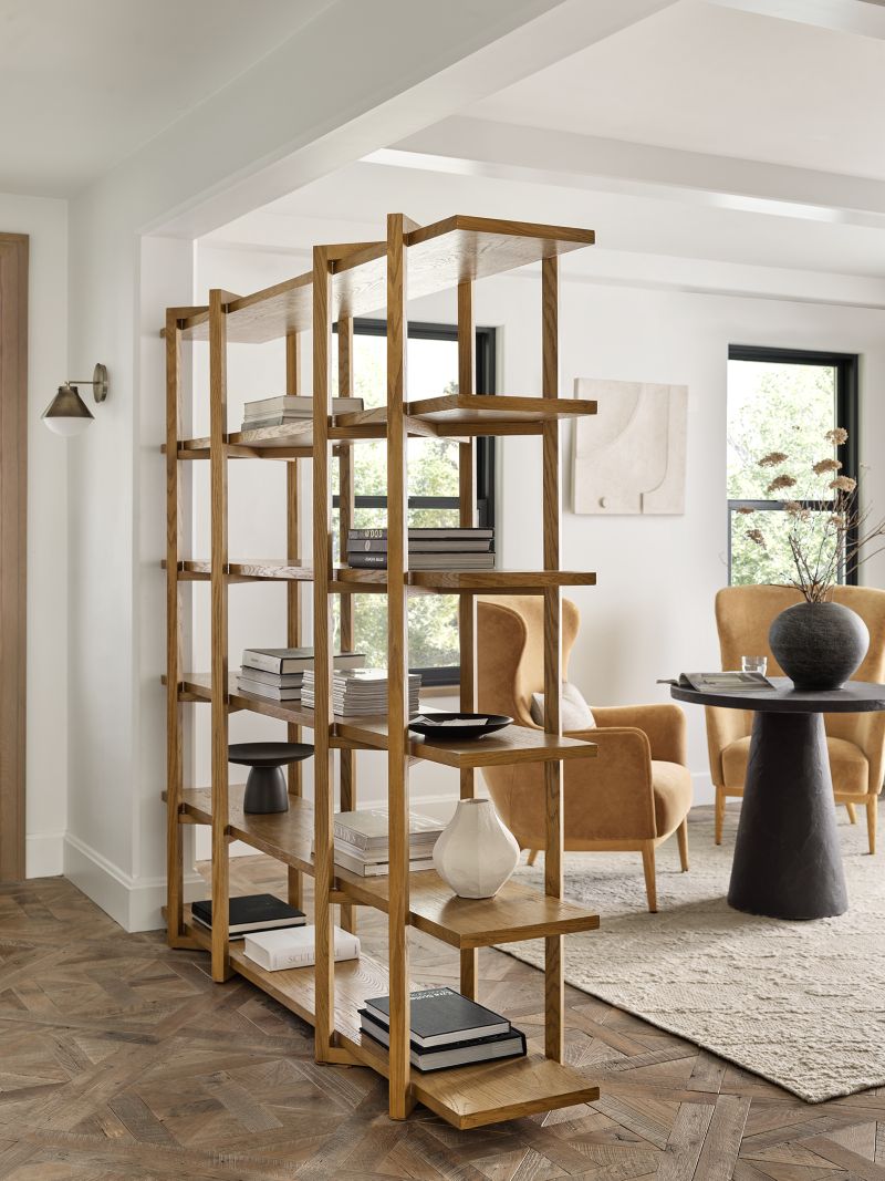 Thomas Barley Oak Wood Wide Open Bookcase/Room Divider