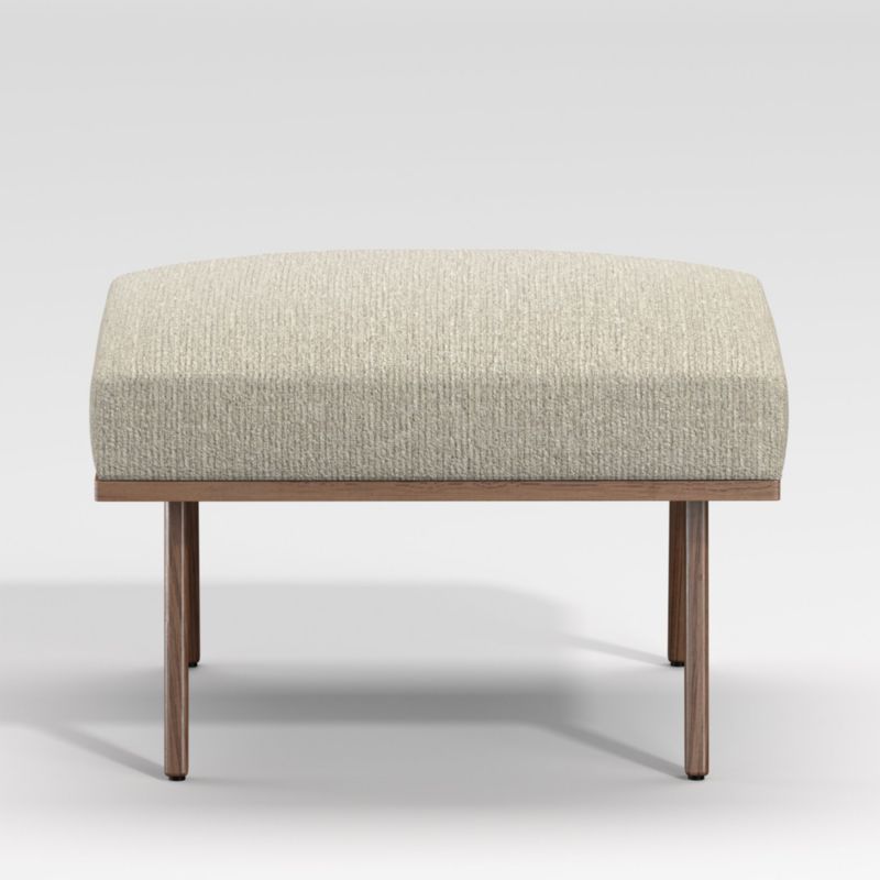 Cavett Walnut Wood Frame Ottoman