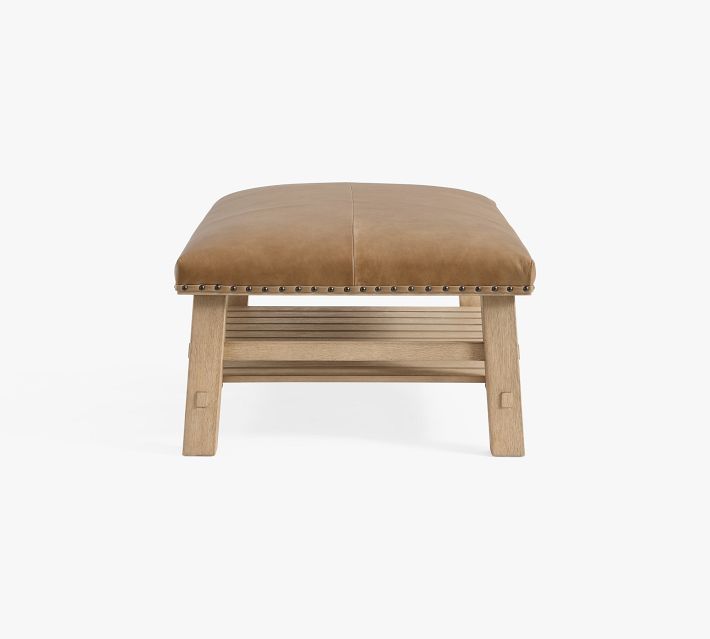 Caden Leather Rectangular Ottoman