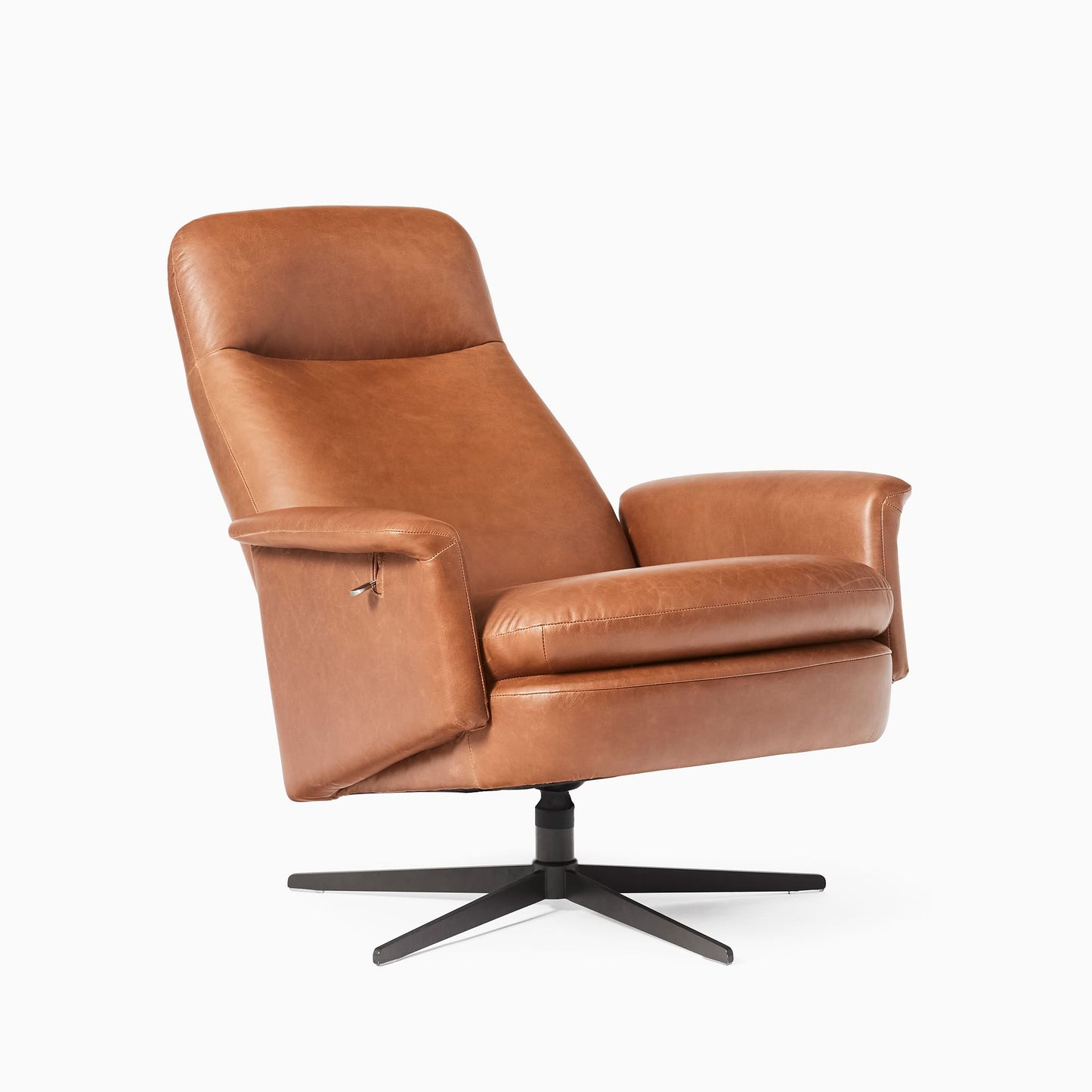Crescent Leather Swivel Recliner