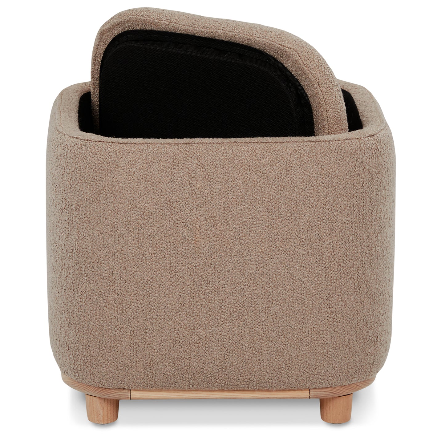 Maribo 19" Storage Ottoman - Sandstone Wool Bouclé