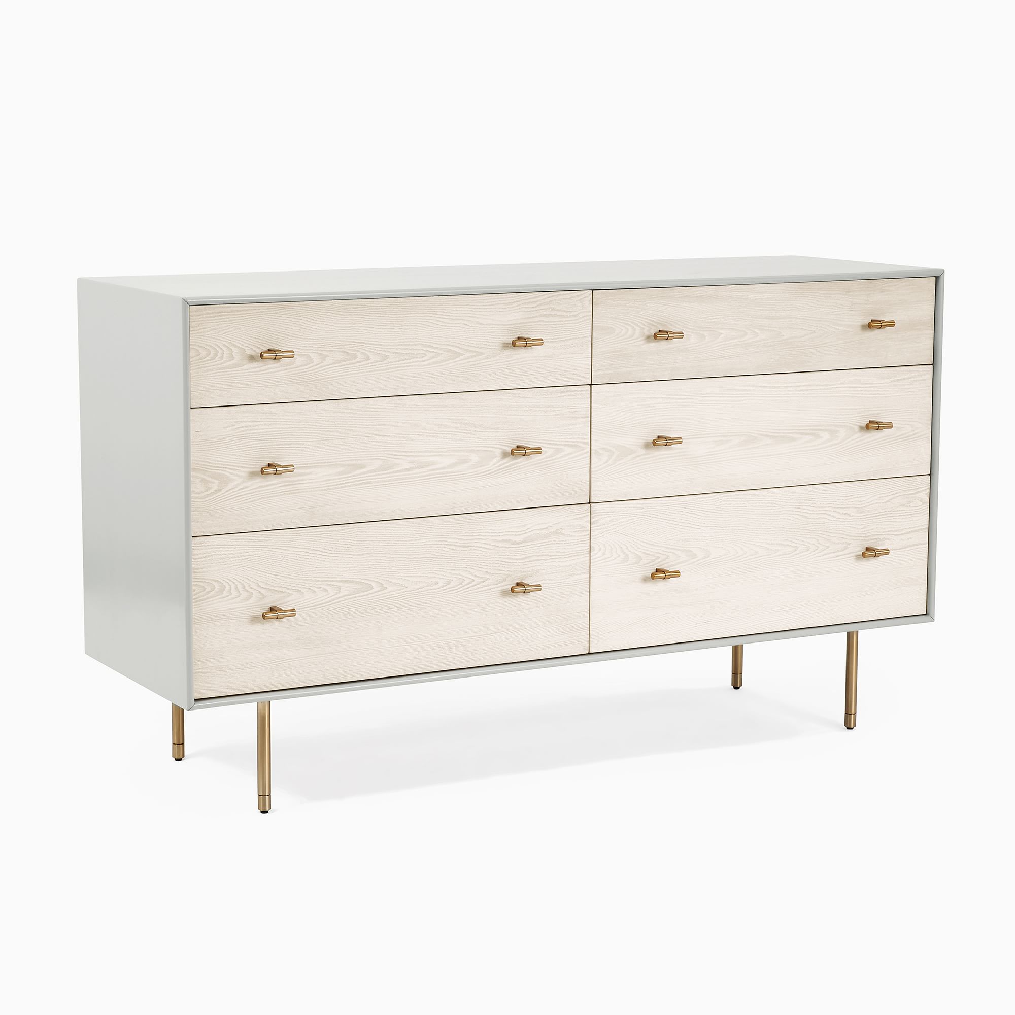 modernist wood lacquer 6 drawer dresser winter wood Modernist Wood & Lacquer 6-Drawer Dresser (58