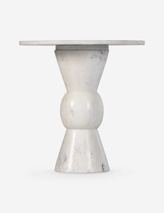 Rupa Round Side Table - White Marble