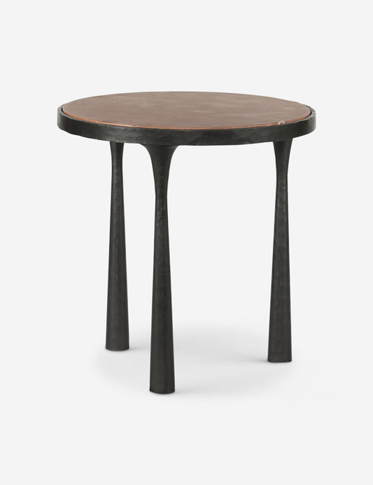 Billings Round Side Table By Amber Lewis X Four Hands - Fossil Marble