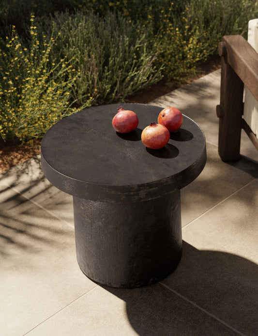 Paz Indoor / Outdoor Round Side Table By Amber Lewis X Four Hands - White Plaster