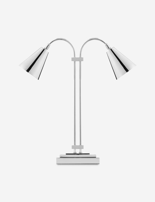 Blakely Double Desk Lamp - Polished Nickel