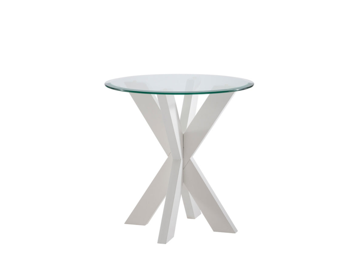 Linon Gentry X Base Side Table With Glass