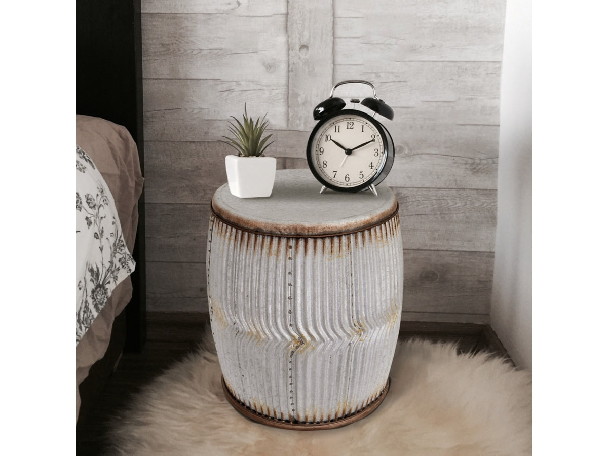 Storied Home Round Metal Stool/Side Table