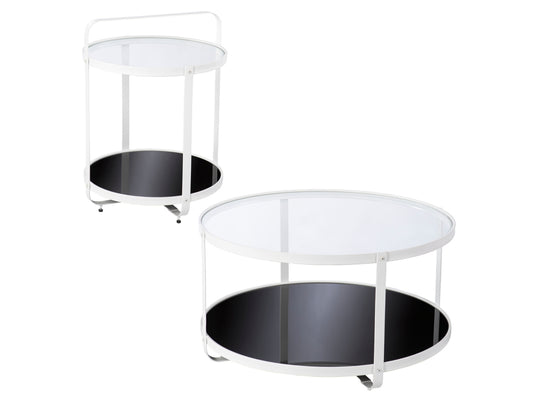 Southern Enterprises Furniture Flaera Glass-Top End Table