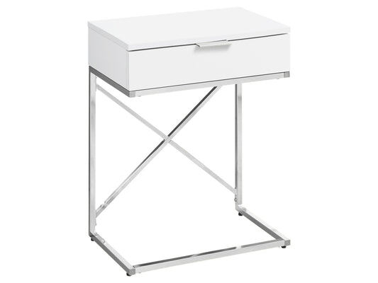 Monarch Specialties Contemporary 24" High C-Shape Accent Table With 1 Drawer