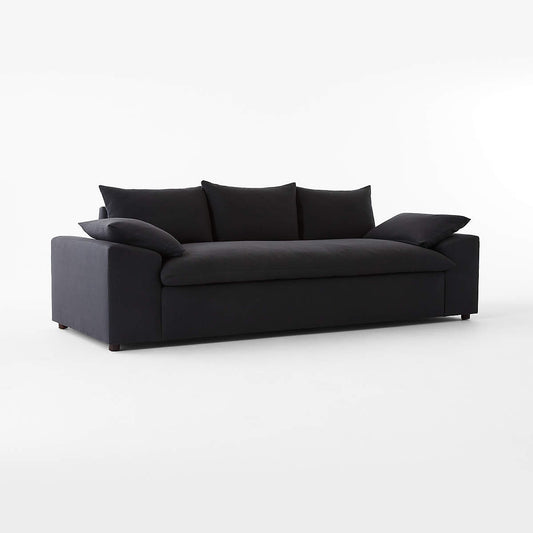 Algora 100" Charcoal Grey Performance Linen Sleeper Sofa