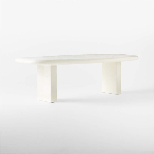 Amalie 103" Rectangular White Resin Dining Table