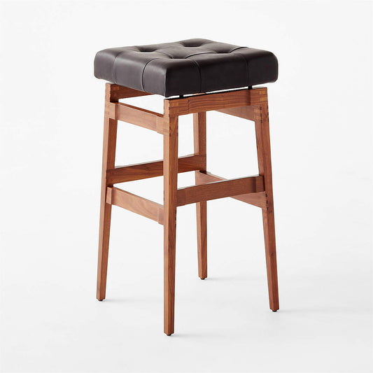 Briosco Black Leather Bar Stool By Gianfranco Frattini