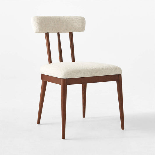 Arcos Oak Wood And Ivory Upholstered Dining Chair