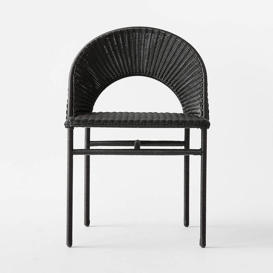 Arly Black All-Weather Rattan Dining Chair