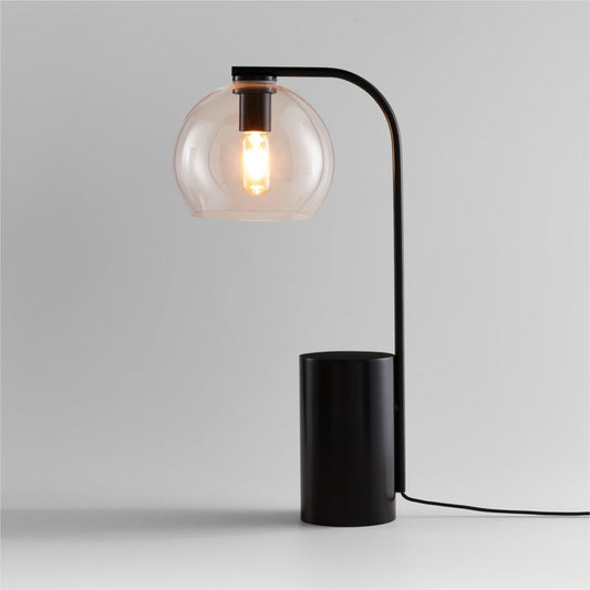 Arren Black Table Lamp With Clear Round Shade