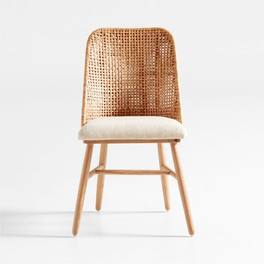 Astrid Upholstered Rattan Dining Chair With Performance Fabric