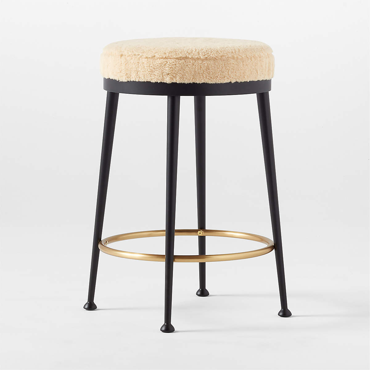 Atlas Shearling White Counter Stool