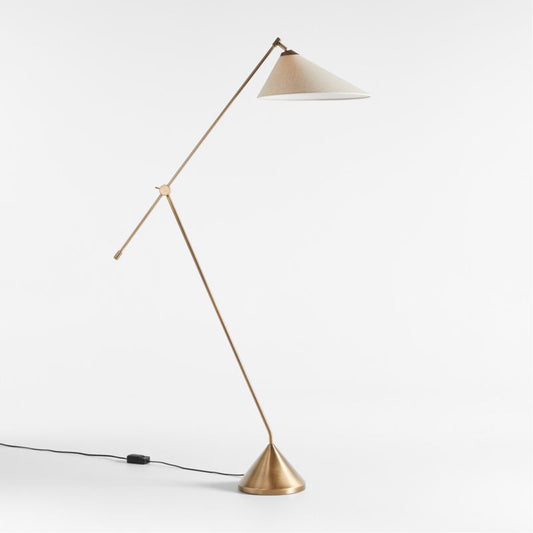 Avant Metal Articulating Floor Lamp With Fabric Shade