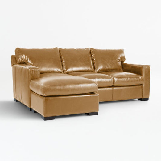 Axis Leather Left Arm Queen Sleeper Sectional Sofa