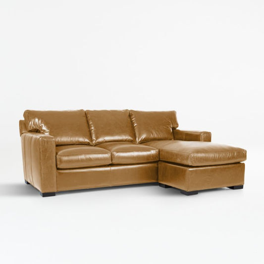 Axis Leather Right Arm Queen Sleeper Sectional Sofa