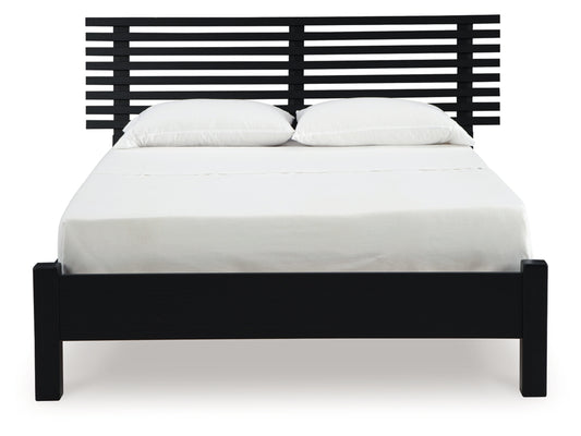 Danziar Slat Panel Bed With Post Leg Footboard