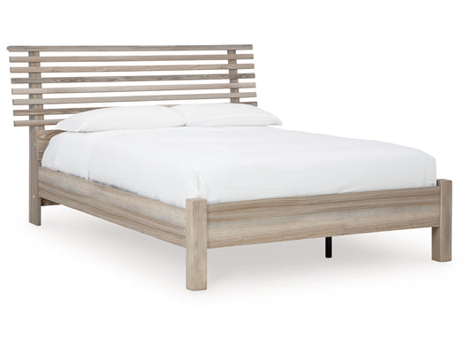 Danziar Slat Panel Bed With Post Leg Footboard