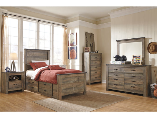 Trinell Panel Bed With 2 Storage Drawers