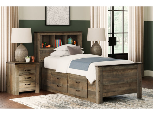 Trinell Bookcase Bed With 2 Storage Drawers