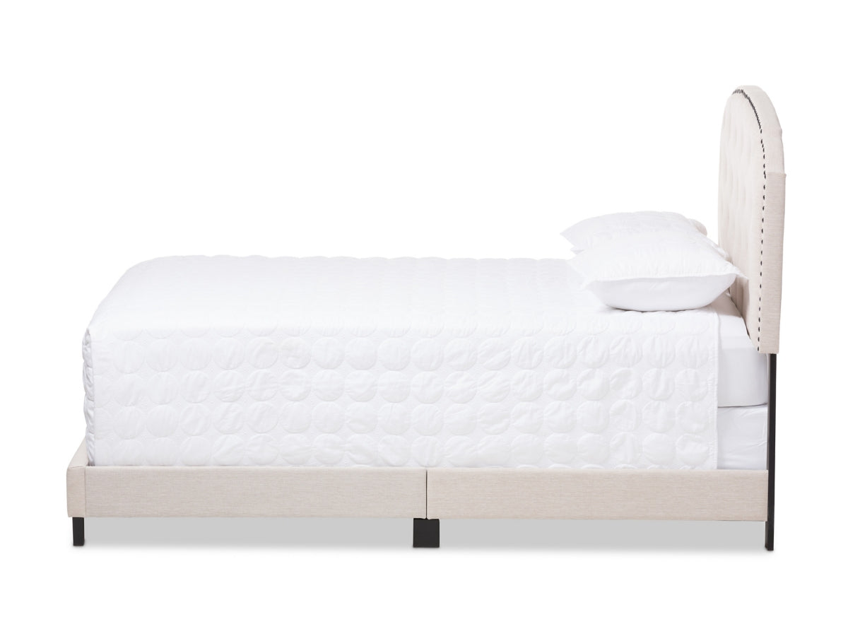 Button Tufted Upholstered Bed