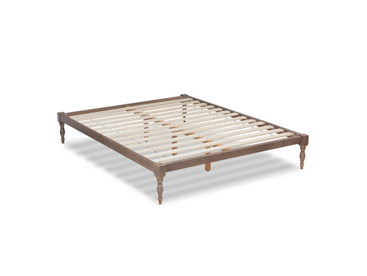 Baxton Studio Iseline Antique Oak Wood Platform Bed Frame