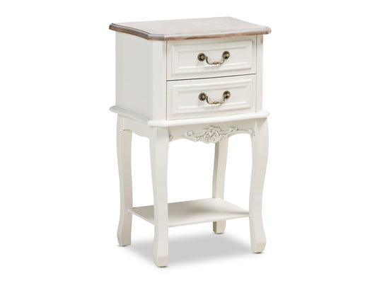 Baxton Studio Amalie Country Cottage 2-Drawer Nightstand