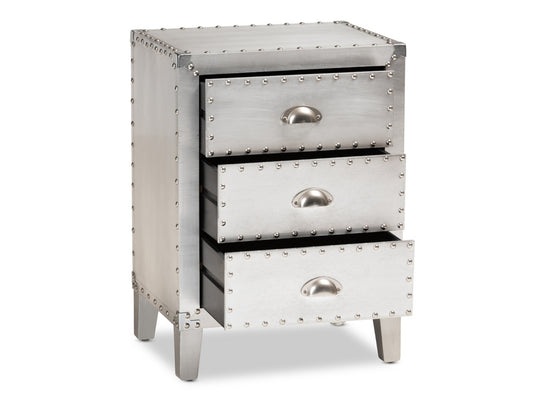 Claude Metal 3-Drawer Nightstand