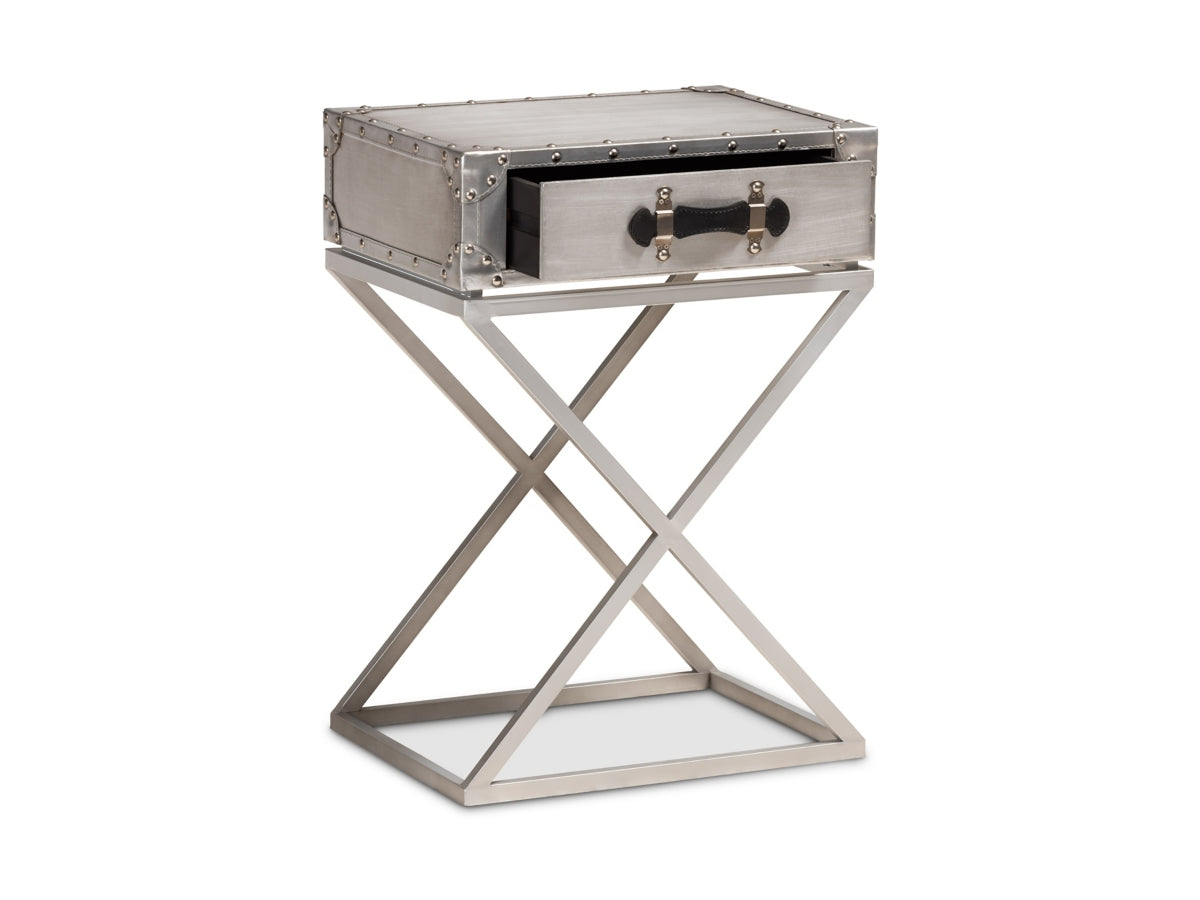 William Metal 1-Drawer Nightstand