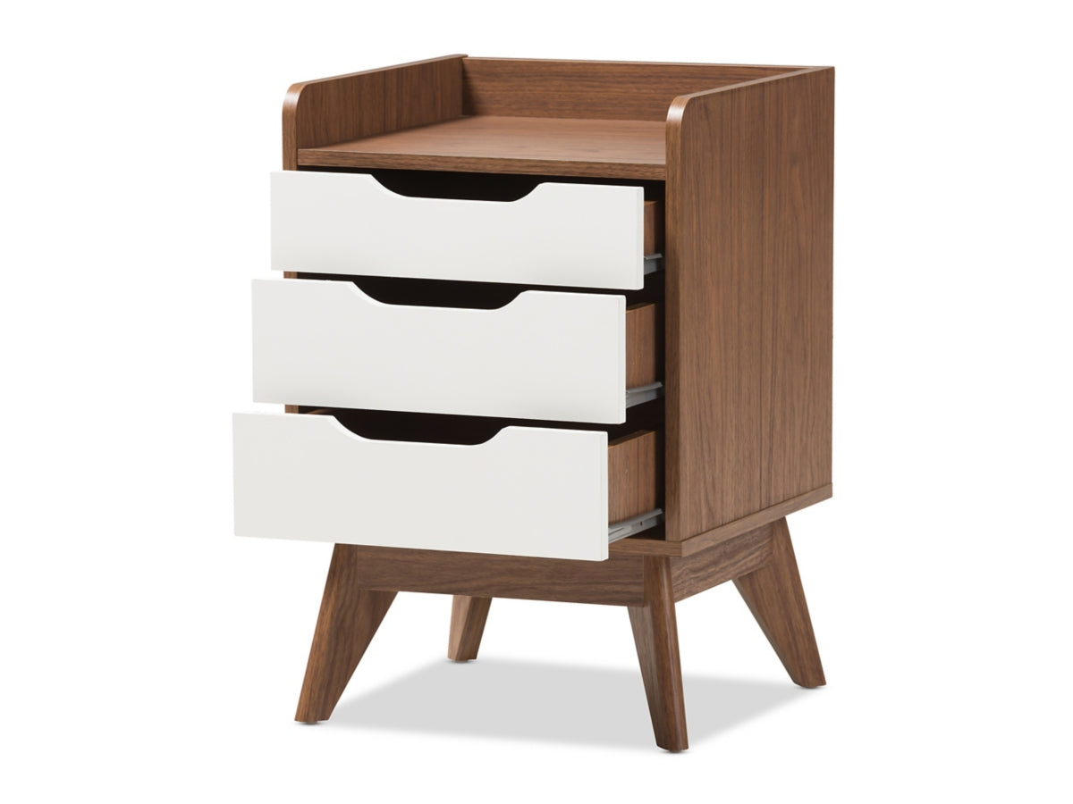 Brighton Midcentury 3-Drawer Nightstand