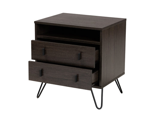 Baxton Studio Glover 2-Drawer Nightstand