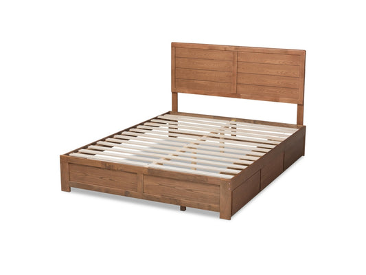 Baxton Studio Lisa Wood Size 3-Drawer Platform Storage Bed