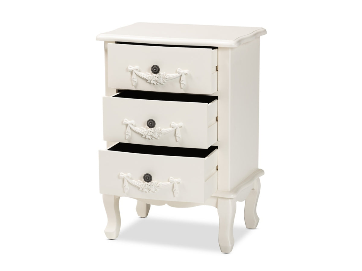 Baxton Studio Callen 3-Drawer Nightstand