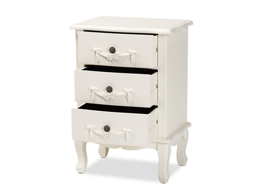 Baxton Studio Callen 3-Drawer Nightstand