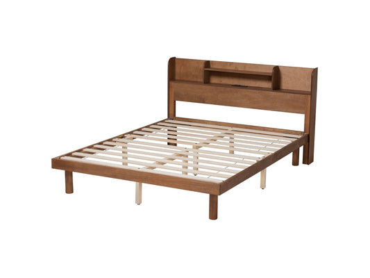 Baxton Studio Harper Platform Bed With Charging Station