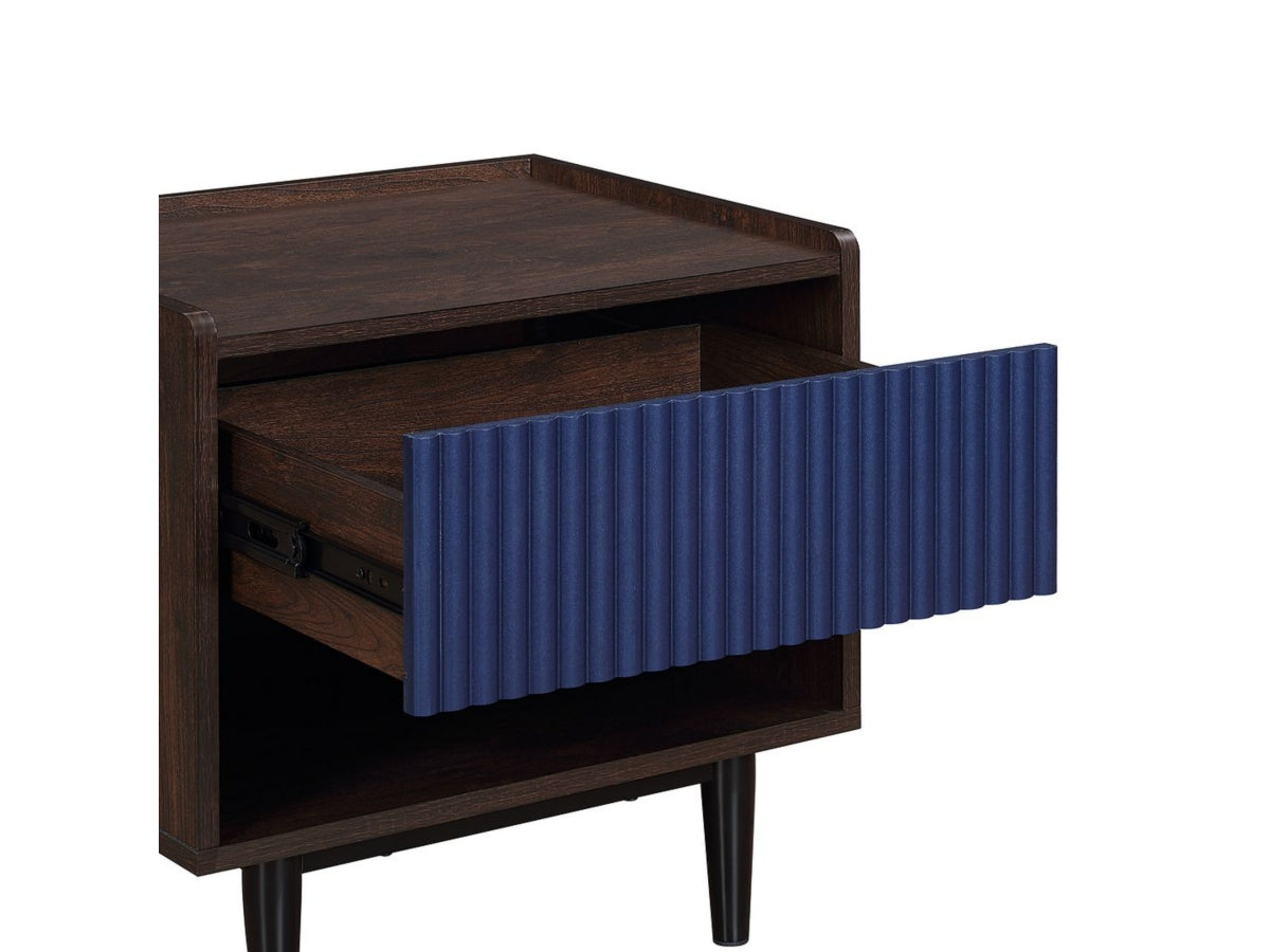 Manhattan Comfort Duane Ribbed 1-Drawer Nightstand