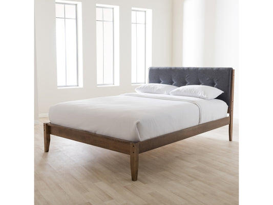 Leyton Midcentury Modern Upholstered Platform Bed