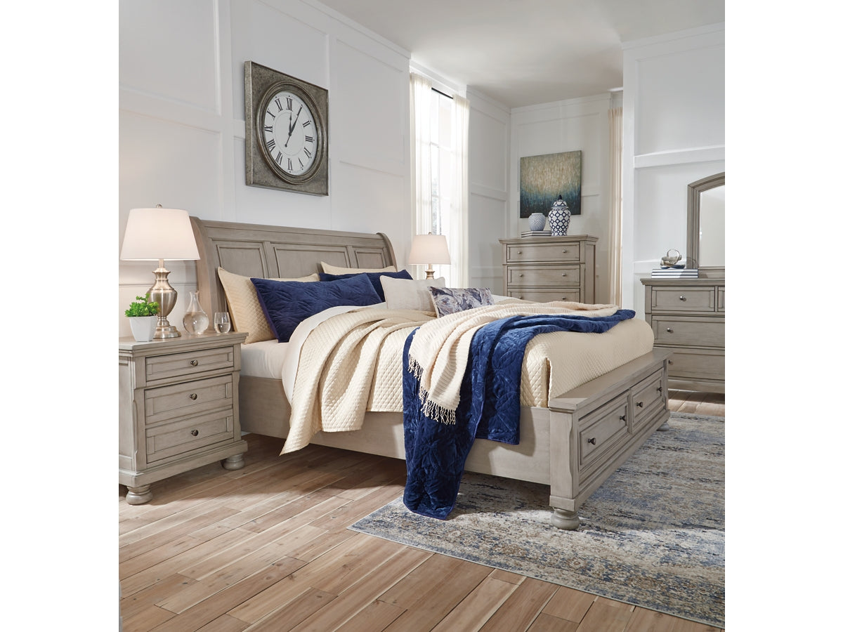 Lettner Sleigh Bed With 2 Storage Drawers