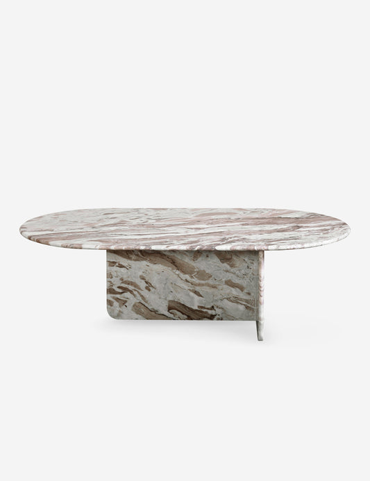 Pereda Oval Coffee Table - Brown Marble