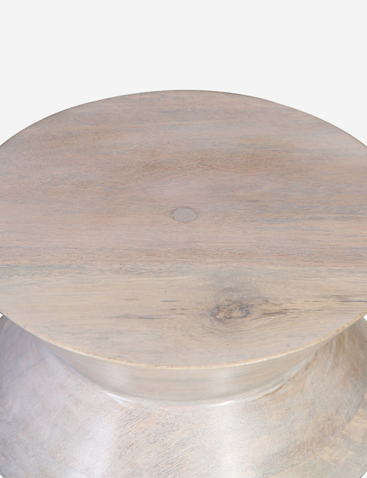 Dario Round Side Table - Whitewash