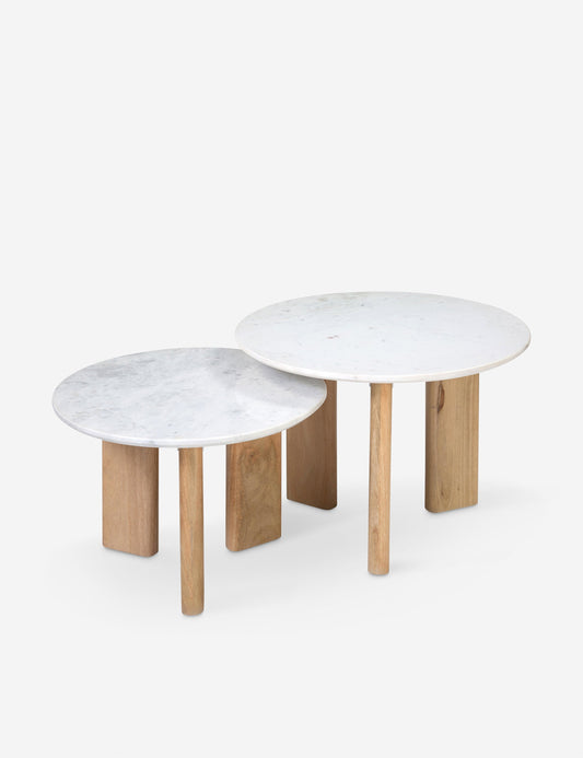 Josette Round Nesting Coffee Table - White Marble