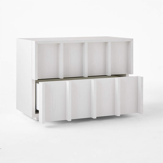 Banyan 2-Drawer White Wood Nightstand