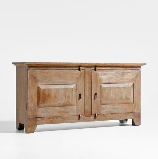 Basque Weathered Light Brown Solid Wood Buffet