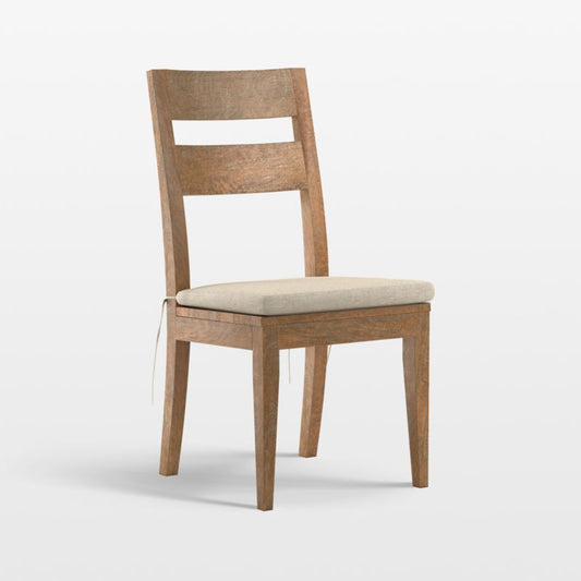 Basque Light Brown Solid Wood Side Chair