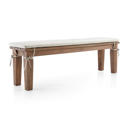 Basque 62" Light Brown Solid Wood Dining Bench